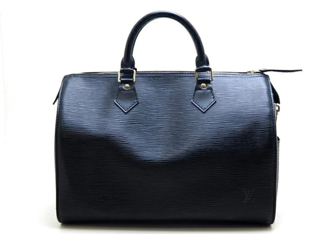 LOUIS VUITTON Speedy Handbag Epi Leather Noir Black